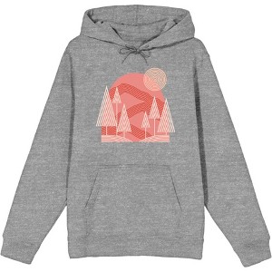 Adventure Society Mountain & Pine Trees Adult Long Sleeve Hoodie - 1 of 3