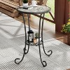 Christopher Knight Home Jaxon Patio Iron and Ceramic Tile Accent Table with Shelf - 2 of 4
