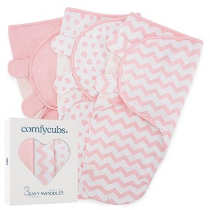 Swaddle Blankets for Baby Girl & Boy 3 Pack Sleep Sack Velcro by Comfy Cubs - 1 of 4