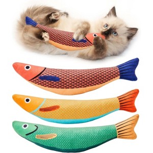 Potaroma Cat Toys Saury Fish, 3 Pack, Catnip Crinkle Sound - 1 of 3