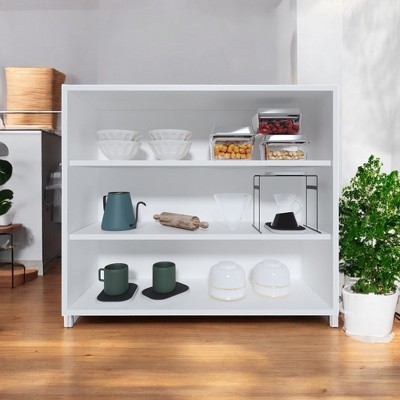 Alilang 12.00 Inch White Wall-Mounted Kitchen Storage Shelf with Three Open Compartments - White