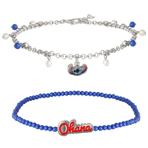 Disney Womens Stitch Anklets 2 pair Set Official License Ohana Anklet And Stitch Ankle Bracelet Stitch Jewelry Target