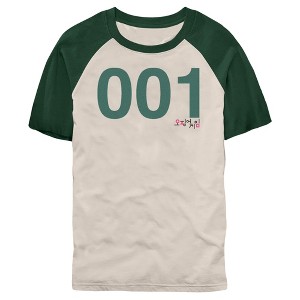 Men's Squid Game Player 001 Logo Baseball Tee - 1 of 3