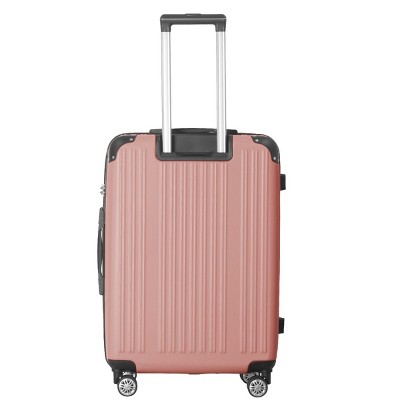 INFURNIC Bag And Luggage Sets Hard Shell Travel Suitcases Set, 3 Piece Rolling Luggage with Telescopic Handle, Pink, 21.06"*11.42"*30.12"