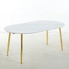 Extendable table,DINING TABLE,OFFICE TABLE,COFFEE TABLE,metal leg,MDF top,100/140/180x100x75cm,golden and white color - 2 of 4