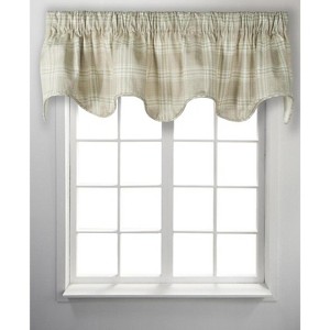 Ellis Curtain Light Blocking Cool Adjustable Bartlett Lined Scallop Window Valance - 70x17" Natural - 1 of 3