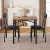3-Piece Square Dining Set for 2 - Upholstered Chairs, Small Space Kitchen Table, Apartment Breakfast Nook - 3 of 4