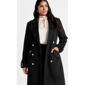 Women's Plus Size Gillian Coat - black | CITY CHIC - 1 of 4