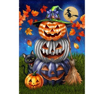Briarwood Lane Garden Flag 12x18 For Outdoor Halloween Pumpkin Trio For Halloween Garden Flag Flags For Outside - 1 of 4