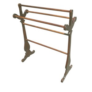 D-Art Collection Mahogany Carved Towel Rack - 1 of 3