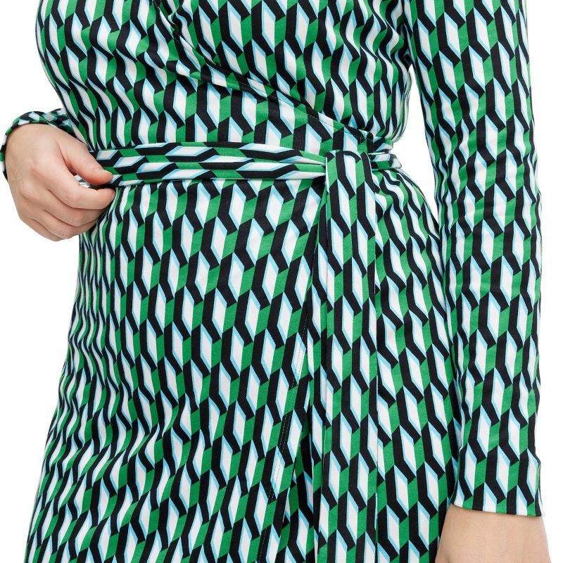 Women's Long Sleeve Midi Arrow Geo Green Wrap Dress - DVF for Target, 5 of 13