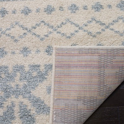 Slate and Ivory Geometric Hand-knotted Synthetic Area Rug