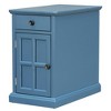 VYNXARIA Classic Vintage Livingroom End Table Side Table with USB Ports and One Multifunctional Drawer with cup holders, Antique Navy - 3 of 4