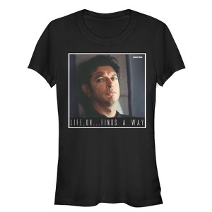 Juniors Womens Jurassic Park Dr. Malcolm Life Uh Finds Way T-Shirt - 1 of 3