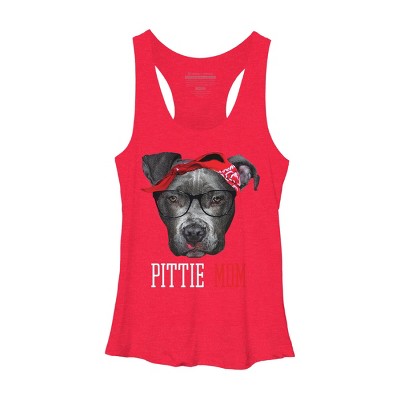 Women's Design By Humans Mother's Day Pittie Mom Pitbull Dog Lovers By dandingroz Racerback Tank Top