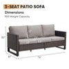 Buenhomino Outdoor Patio Furniture - Wicker Sofa with Removable Cushion, 3 Seater Rattan Couch with Deep Seat for Balcony Deck Backyard - 4 of 4