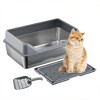 COZONY Stainless Steel Cat Litter Box, High Sided Enclosed Litter Box with Top Entry and Scoop for Odor Control - 2 of 4