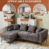 105.5" Point-Shaped Corduroy L-Shaped Curved Sectional Sofa, 3-4 Seater, 2 Pillows - 3 of 4