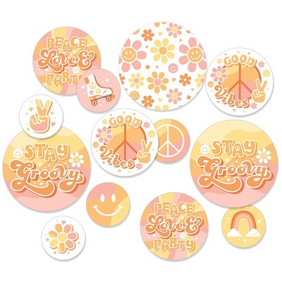 Big Dot of Happiness Stay Groovy - Boho Hippie Party Giant Circle Confetti - Party Decorations - Large Confetti 27 Count