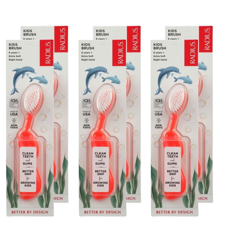 Radius Kids Brush Extra Soft Right Hand Toothbrush - 6 ct, 1 of 5