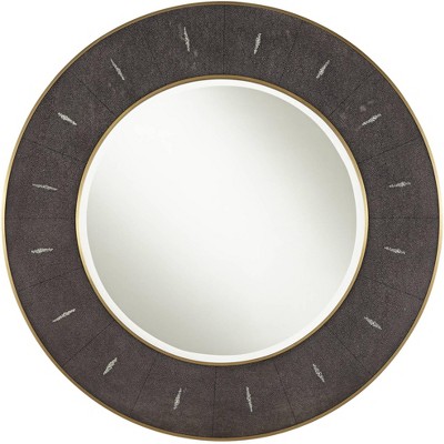 Noble Park Sedona Gray Shagreen 32" Round Wall Mirror