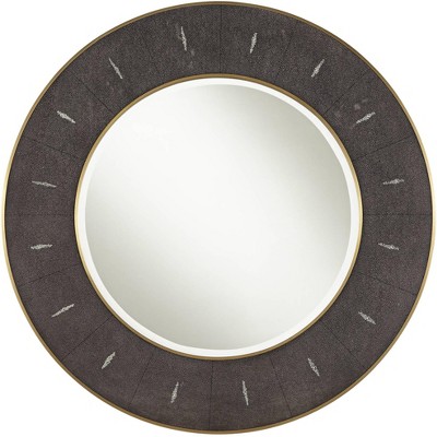 Noble Park Sedona Gray Shagreen 32" Round Wall Mirror