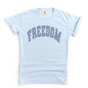 Simply Sage Market Women's Retro Freedom Stars Short Sleeve Garment Dyed Tee - 1 of 2