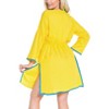 LA LEELA women's Vacation Casual Swim Holiday Beachwear Summer Short Party Swimsuit Cover ups Beach Dress Medium-Large Yellow, Solid - image 2 of 3