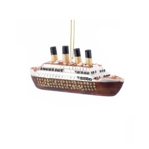 Kurt Adler Noble Gems Glass Ornament for Christmas Tree, Titanic - 1 of 2