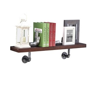 35.5" x 7.5" Industrial Pipe Wall Shelf - Danya B. - 1 of 4