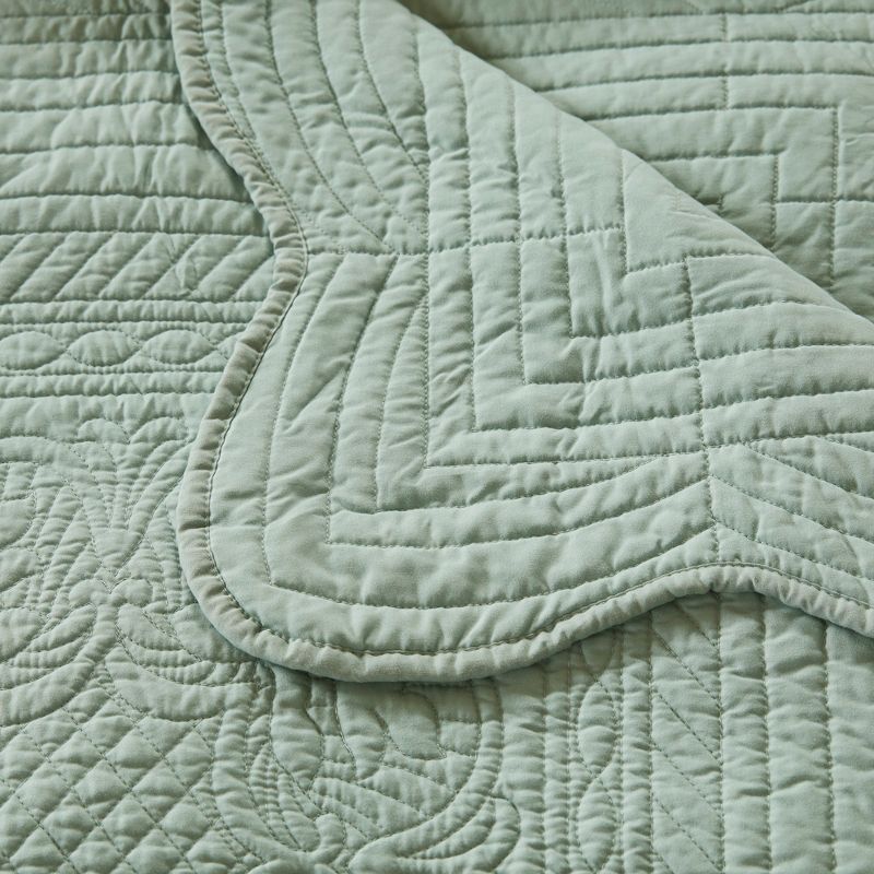 60"x72" Marino Quilted Throw Blanket with Scallop Edges, 3 of 8
