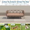 SEVOBAL Pet Beds Wicker Rattan Dog Sofa Bed Water Resistant with Cushion for Patio Garden Living Room Bedroom, Dark Brown, 24.1"*20.1"*4.72" - 4 of 4