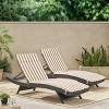 GDFStudio Olivia Rattan Adjustable Chaise Lounges with Striated Cushion(Set of 2) - 2 of 4