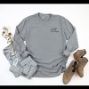 Simply Sage Market Embroidered I Closed My Book To Be Here Garment Dyed Long Sleeve - 3 of 4