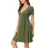 cheibear Women's Deep V Neck Short Sleeve Soft Stretchy Pajama Dress - 2 of 4