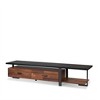Chic Crate-Walnut Black Finish Media Console – Modern TV Stand w/ Multi-Tier Storage, Multi-Room Furniture - 2 of 4