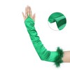 INSPIRE CHIC Women's Satin Hooked Finger Feather Fingerness Costplay Sleeves Gloves for Christmas Dance Party 1 Pair - 3 of 4