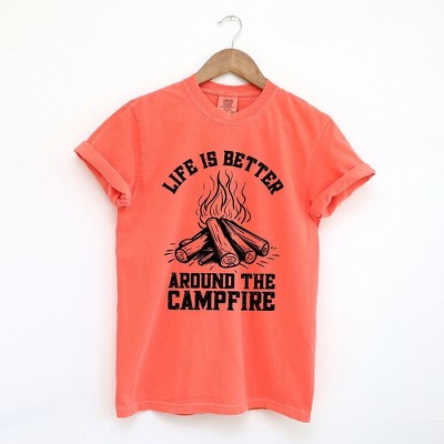 Simply Sage Market Women's Life Is Better Around The Campfire Distressed Short Sleeve Graphic Tee
