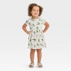 Toddler Girls' Floral Short Sleeve Dress - Cat & Jack™ Cream - 3 of 3