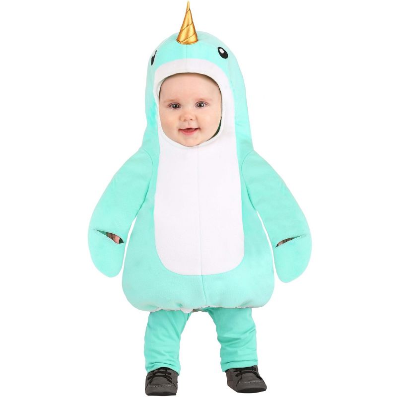 HalloweenCostumes.com Blue Baby Narwhal Costume, 1 of 4