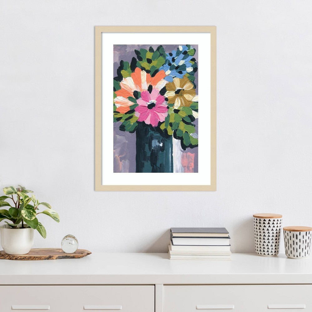 Photos - Other Decoration Amanti Art 19"x25" Painterly Florals in Vase I by Yvette St. Amant Wood Framed Wall Art Print