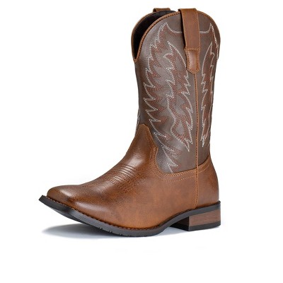 IUV Western Boots Wide Square Toe Western Retro Boot Black/Brown