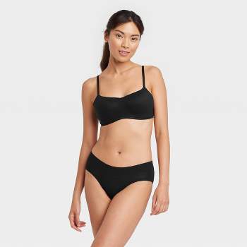 Women's Floral Print Lace Trim Cotton Bikini Underwear - Auden™ Black S :  Target