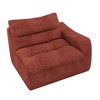 DOMETOUR Lazy floor sofa, modern floor lounge chair with right arm, comfortable beanbag sofa, suitable for living room bedroom office - Orange - 4 of 4