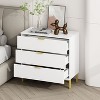 Famapy Dresser Large Nightstand With 3 Drawers and Metal Accents Storage Cabinet - 2 of 4