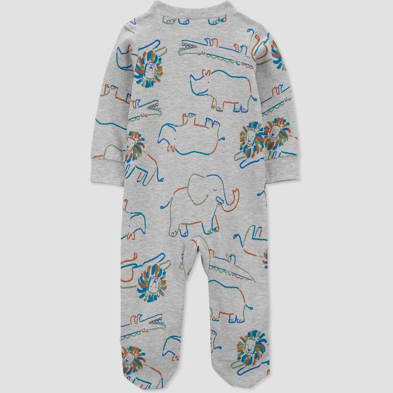 Carter's Just One You®️ Baby Boys' Lion Footed Pajama - Gray, 2 of 4