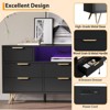 TV Cabinet with Storage LED Lights,Power Outlets,Dresser with 8 Drawers Open Shelf - 4 of 4