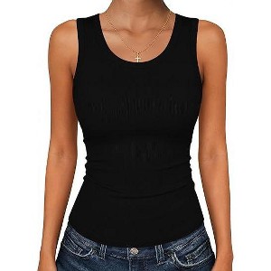 Zeagoo Womens Tank Tops Scoop Neck Ribbed Sleeveless Top Casual