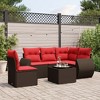 vidaXL 6 Piece Patio Sofa Set with Cushions Brown Poly Rattan - 2 of 4