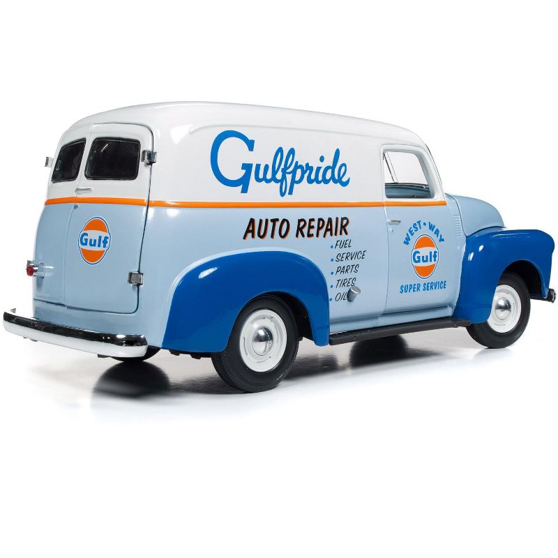 1948 Chevrolet Panel Delivery Truck "Gulf Oil" Limited Edition to 1,002 pieces Worldwide 1/18 Diecast Car by Auto World, 4 of 5
